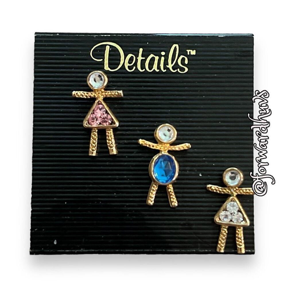 Details brand Set of Three People Pins NWT